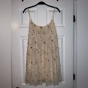 Floral Embroidered Cream Dress